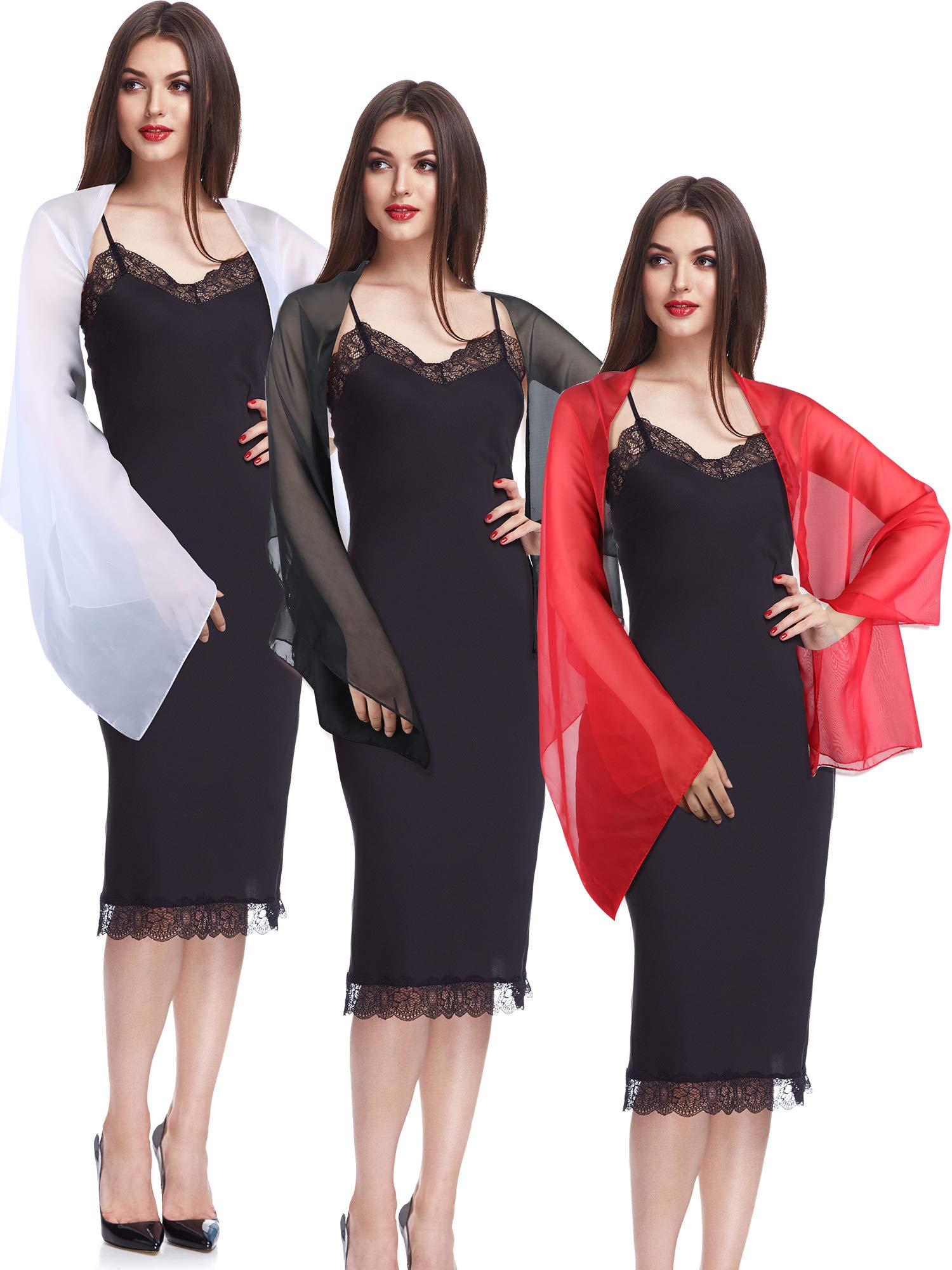 3 Pieces Soft Chiffon Scarfs Summer Sheer Sunscreen Wraps Seaside Beach Long Shawls for Women 3 Pieces Soft Chiffon Scarfs Summer Sheer Sunscreen Wraps Seaside Beach Long Shawls for Women