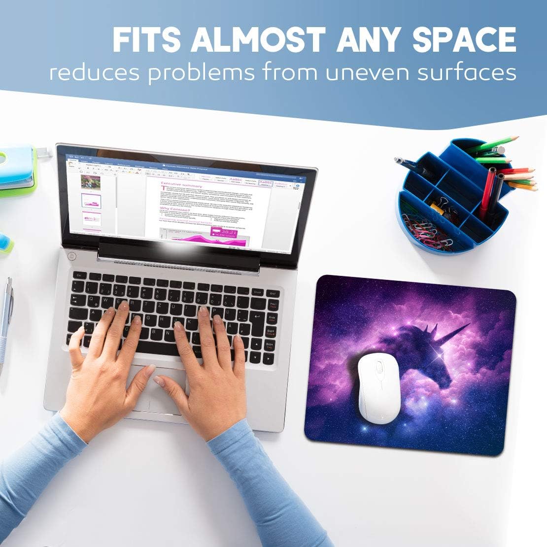 Destination Vinyl Ltd 1 x Purple Unicorn Mouse Mat Pad - Magical Horse Space Nebula Girls Kids Fun Desk Accessory #14344 - Image 3