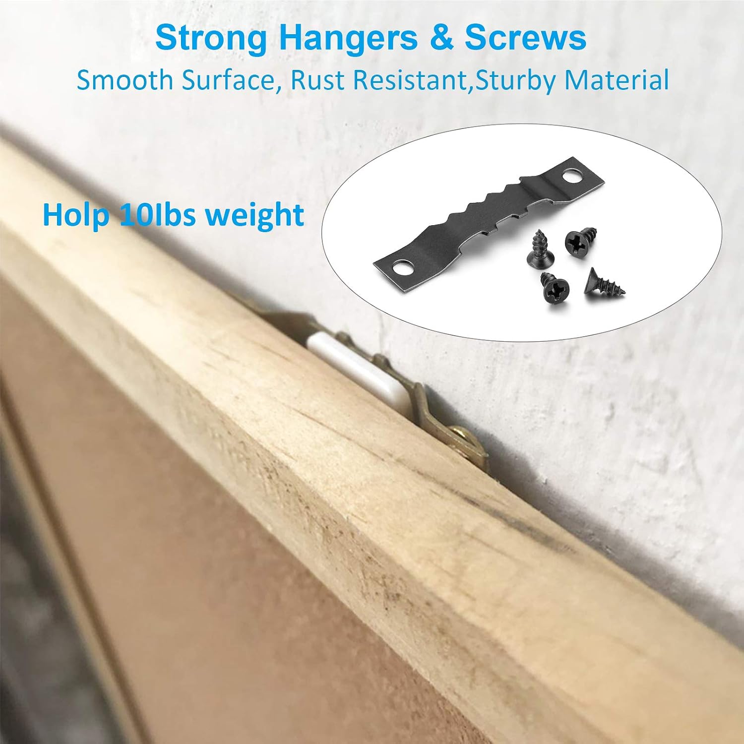 YHYZ Sawtooth Picture Frame Hangers Set including Screws (Black), Sawtooth Photo Frames Holder + Screw + Screwdriver - Image 3