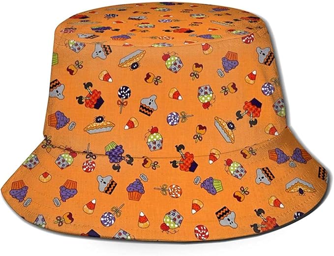 Unisex Bakery Bakery Treats Midnight Print Travel Bucket Hat Summer