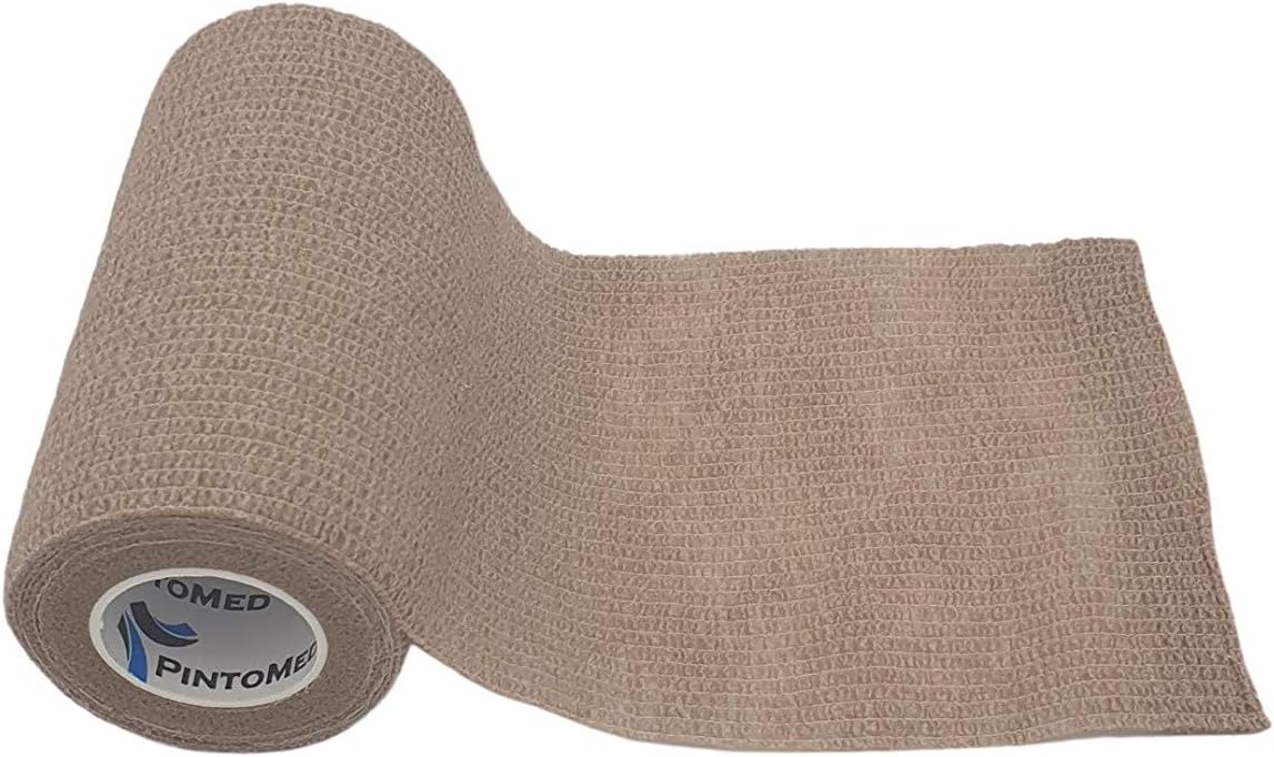 PintoMed, 6 X Beige X 10CM X 4.5M, Cohesive Bandage Stretched, Self-Adhesive Flexible Bandages - Image 4