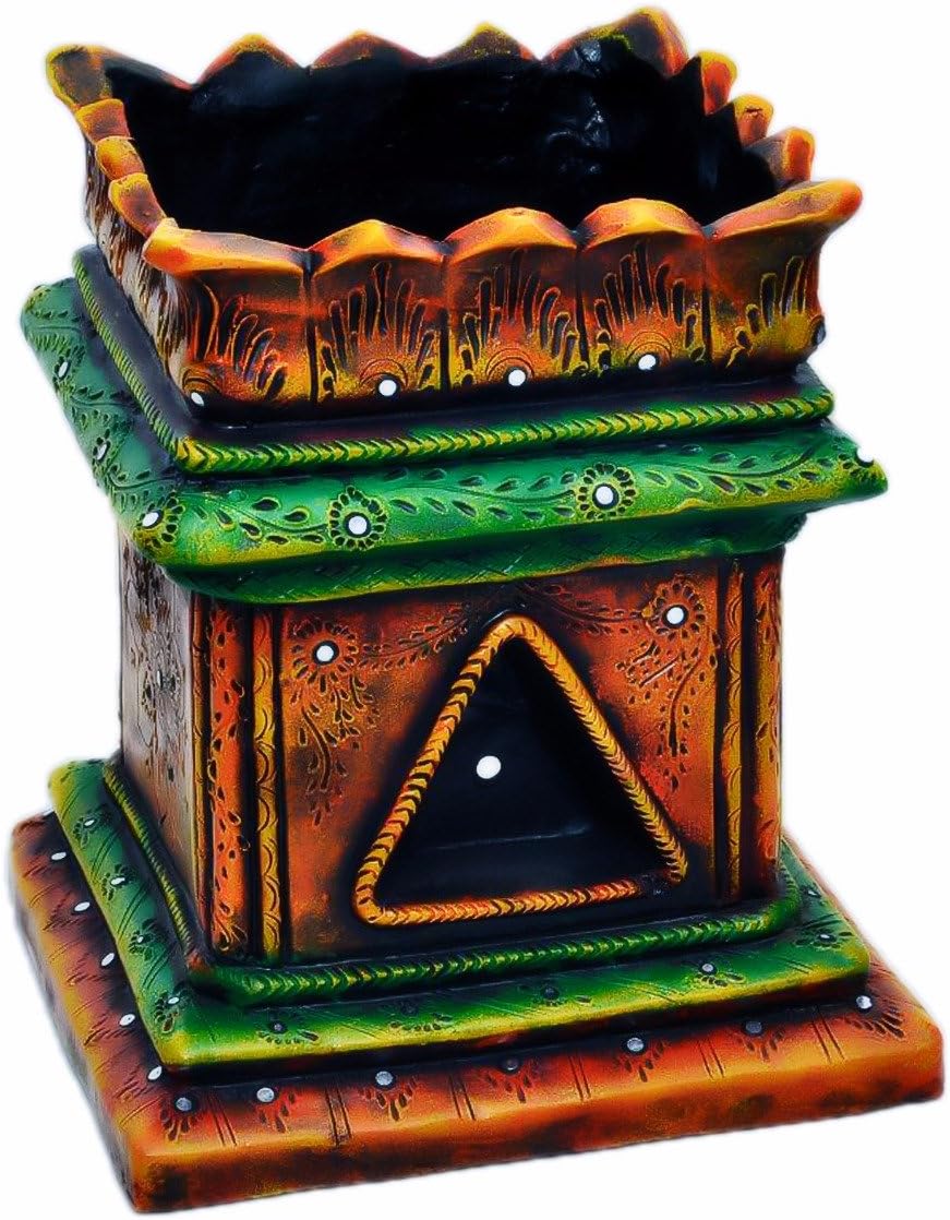 Handmade Terracotta/Clay Brindavan/Tulasi/Tulsi Pot/Ocimum tenuiflorum/Ocimum Sanctum/holy Basil Plant Container Indoor- Outdoor Planter (Multi Color)