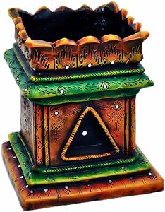 Handmade Terracotta/Clay Brindavan/Tulasi/Tulsi Pot/Ocimum tenuiflorum/Ocimum Sanctum/holy Basil Plant Container Indoor- Outdoor Planter (Multi Color)