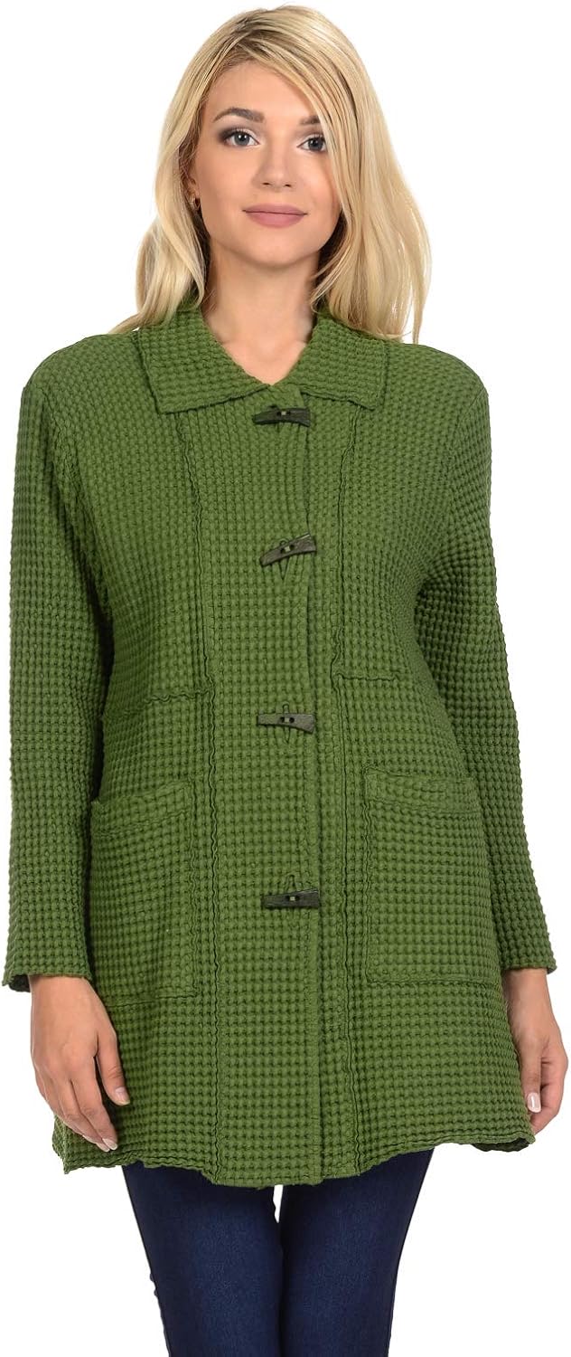 Focus Fashion Women's Cotton Big Waffle All Seasons JacketBW112 at