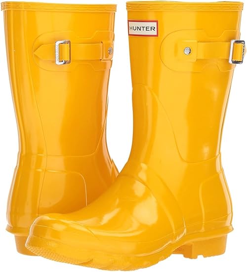 short yellow hunter rain boots