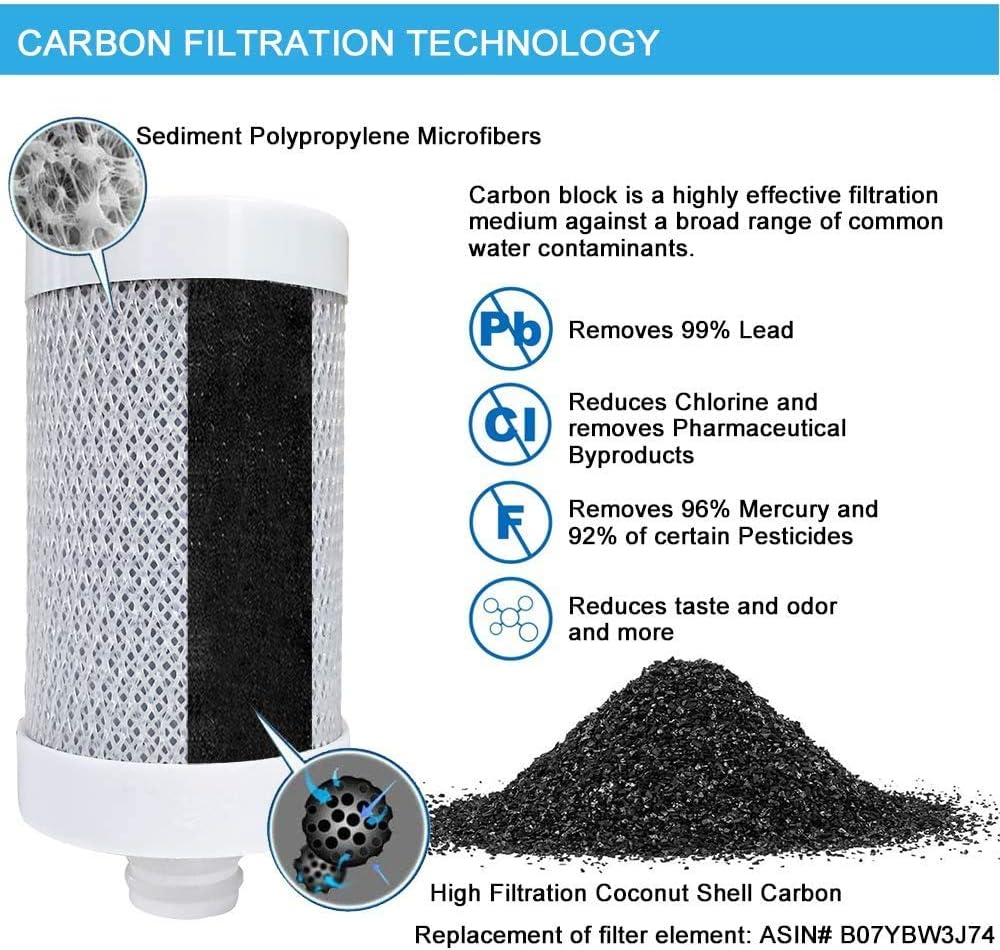 ESOW Faucet Mount Water Filter, SUS304 Stainless Steel Reduce Chlorine, Lead, BPA Free, Water Purifier with Carbon Filtration Technology, Fits Standard Faucets (1 Filter Cartridges Included): Industrial & Scientific