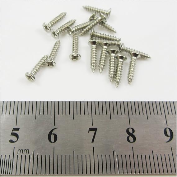 2mm x 10mm MINIATURE STEEL POZI SCREWS DOLLSHOUSE TINY MICRO MODEL