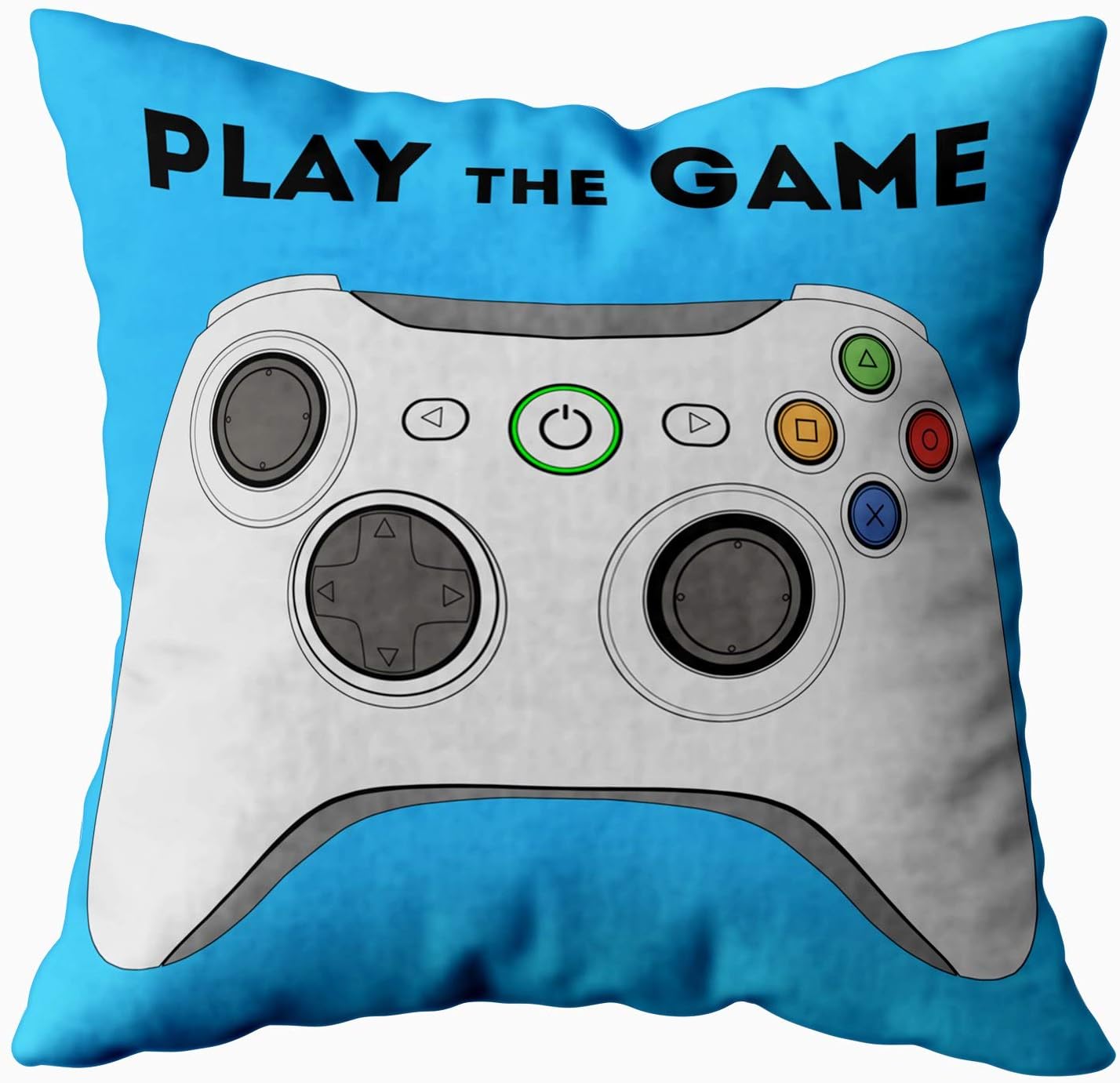 TOMKEY Boy Pillow Cases, Hidden Zippered 18X18Inch Video Game Controller Isolated Blue Background Decorative Throw Cotton Pillow Case Cushion Cover for Home Decor,Blue Grey