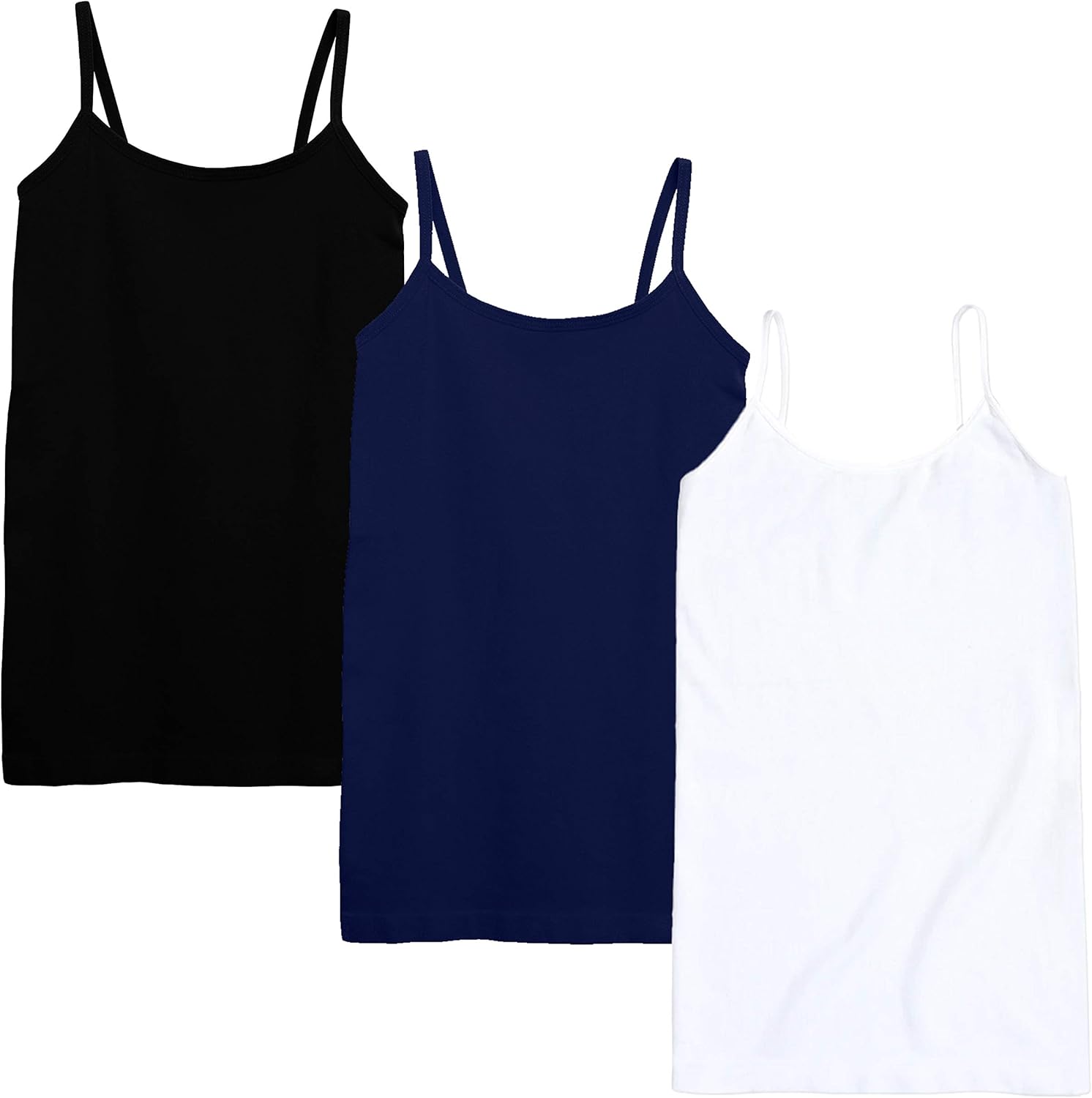 KIDPIK 3pk Seamless Tee Tank Top for Girls - Ages 4 and Up: Clothing