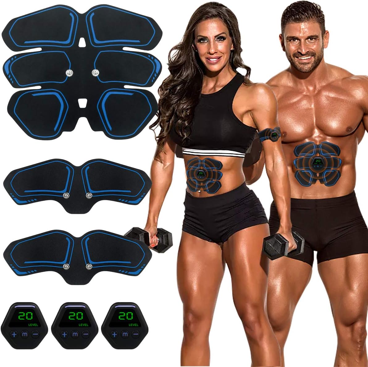 MEILYLA Muscle Toner Abdominal Toning Belt for Men Women ABS Trainer Portable Unisex Fitness