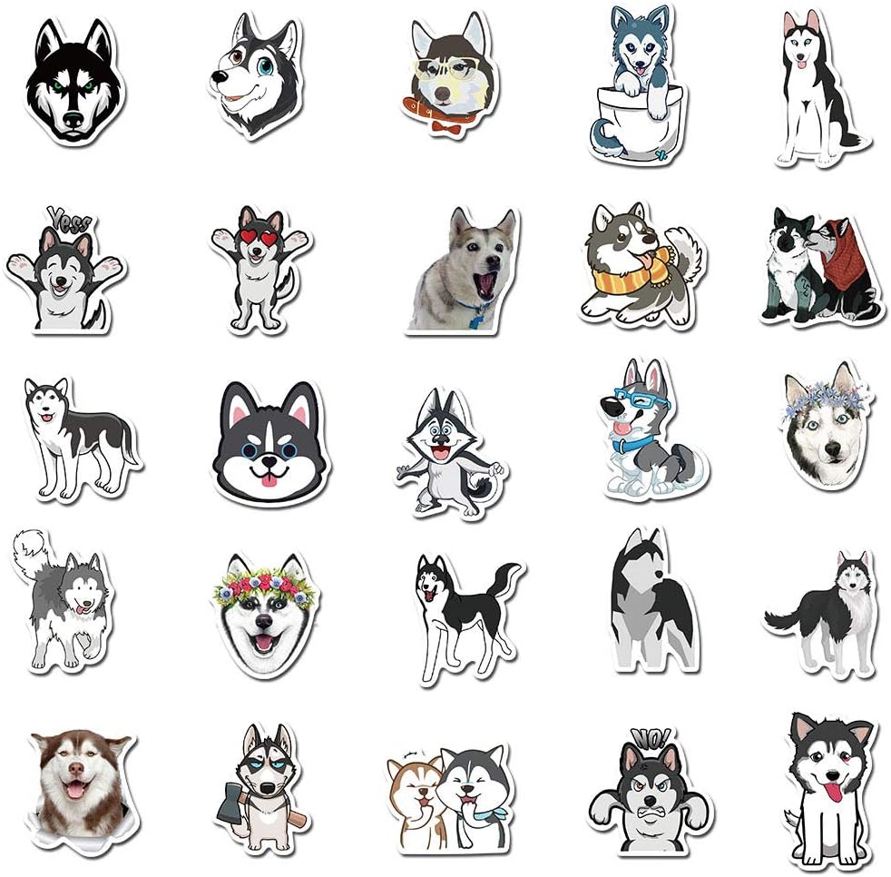 Amazon ハスキー シベリアン ハスキー チュクチ 犬 柴犬 牧羊犬 ロシア犬 大型犬 ワンちゃん ステッカー50枚 50枚h1 ステッカー デカール 車 バイク