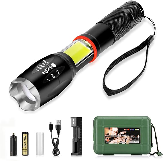 Linterna Peli 3410 PLM LED - 653 Lúmenes, Impermeable IPX8, Con Imán Y Funda, Color Amarillo