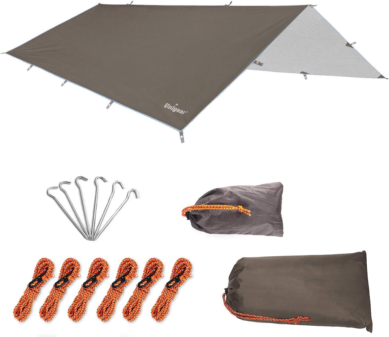 Unigear Hammock Rain Fly Waterproof Tent Tarp, UV Protection and PU 3000mm Waterproof, Lightweight for Camping, Backpacking and Outdoor Adventure