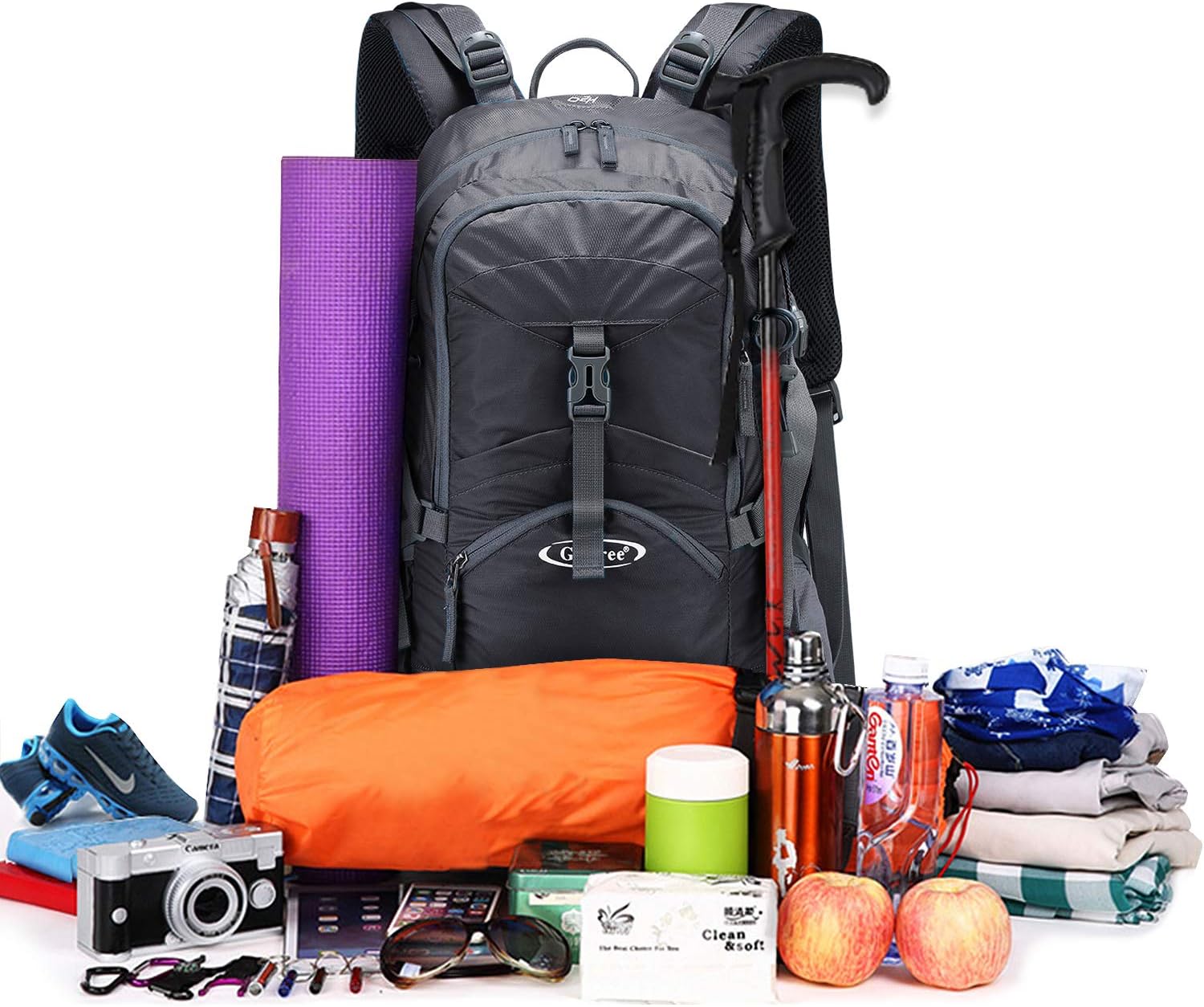 G4Free 45L Waterproof Hiking Backpack with Rain Cover Large Rucksack Travel Daypack for Outdoor Camping Mountaineering Trekking - Image 5