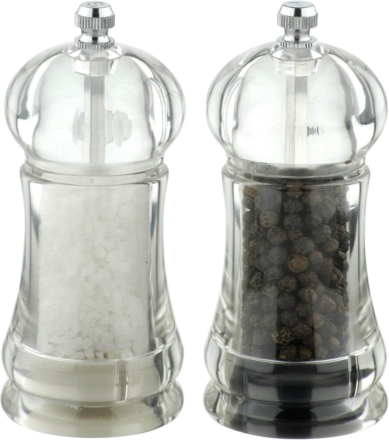 DMD Mini President Salt and Pepper Mill Set, Clear Amazon.co.uk
