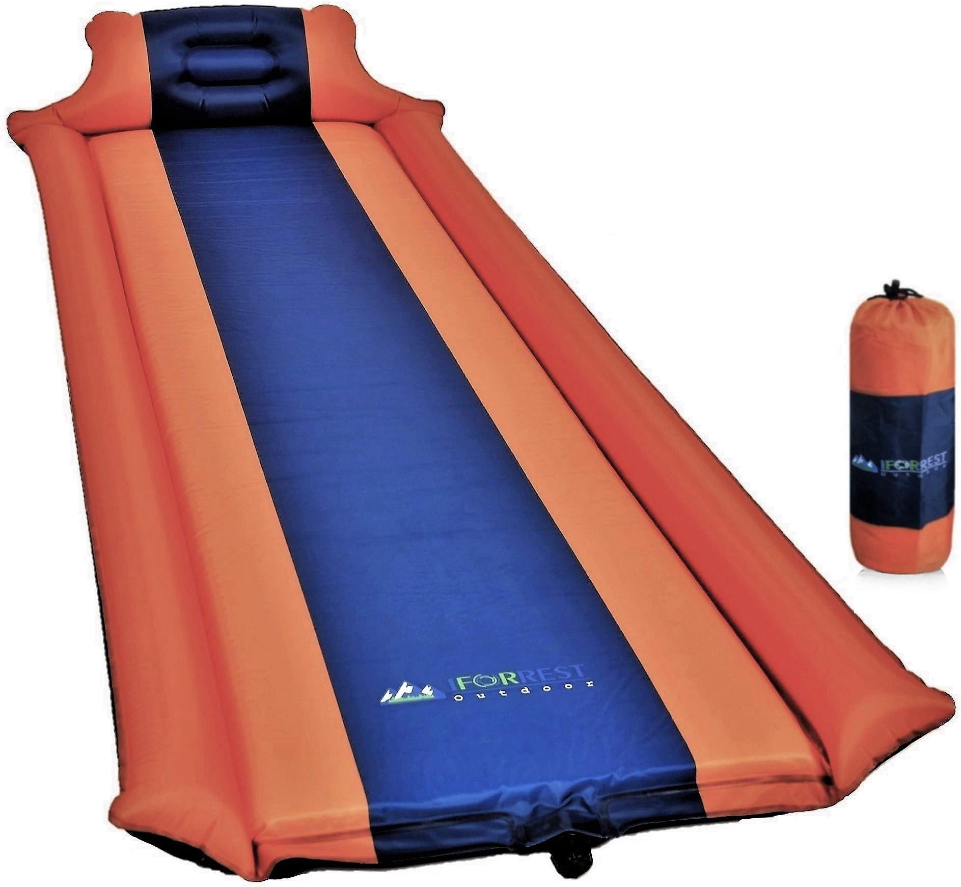 IFORREST Sleeping Pad with Armrest & Pillow - Rollover Protection - Self Inflating Camping Mattress - Ultra-Comfortable Air Mats for Cot, Tent and Hammock