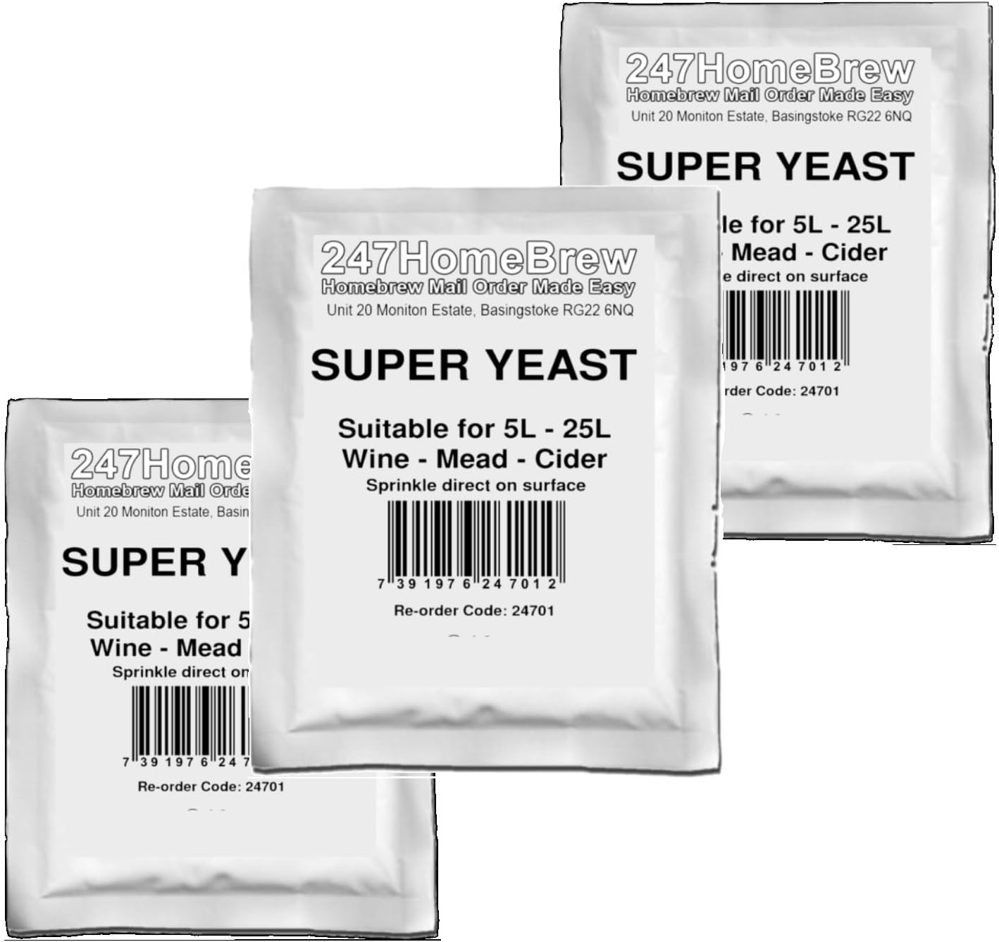 3X Super Yeast 5-25L Homebrew Wine, Mead, Cider, Ginger Beer Turbo Making