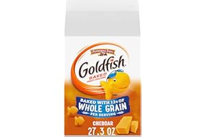 Goldfish Cheddar Cheese Crackers, Baked with Whole Grain, 27.3 oz Carton
