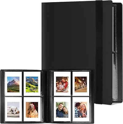 Flintronic Photo Album 160 Pockets 40 Sheets Pink Mini Film Album Scrapbook