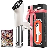 Carori Sous Vide Machine 1100W, Sous Vide Precision Cooker, Ultra Quiet Immersion Circulator with Recipes, Accurate Temperature and Time Control with Adjustable Clamp, Brushless Motor, White