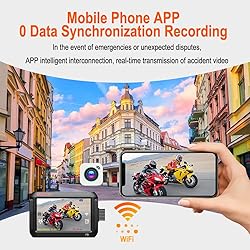 VSYSTO WiFi Motorcycle Dash Cam, Tire Pressure