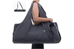 Uhawi Yoga Mat Bag Large Yoga Mat Tote Sling Carrier with 4 Pockets Fits All Size Mats With Multi-Functional Storage Pockets Light And Durable（With Yoga Mat Carrying Strap）