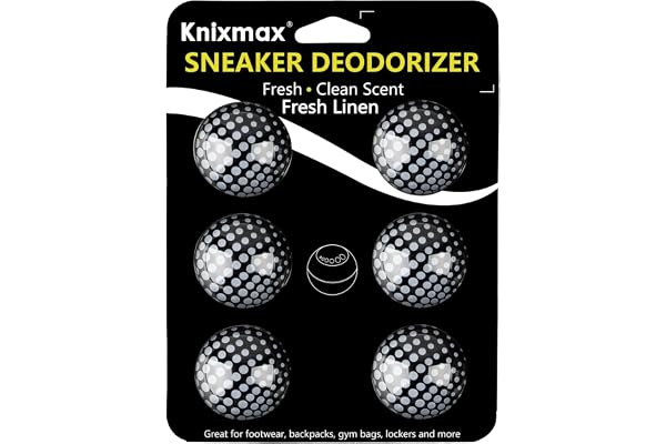 Knixmax Shoe Deodorizer Balls, Long Lasting Odor Eliminator for Sneakers Boots Gym Bag, Effective Shoe Freshener Balls 6 Pack