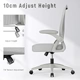 naspaluro Ergonomic Office Chair with 90° Flip-up Armrests Grey 50x50x92 cm view 4