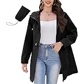 American Trends Rain Jacket Women Waterproof Packable Raincoats for Women Long Rain Coats Windbreaker