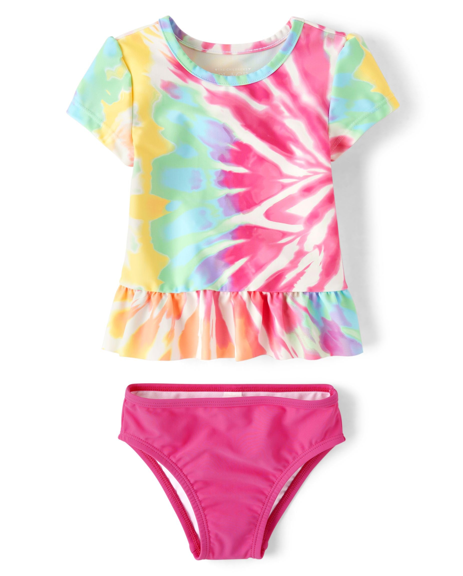 Photo 1 of The Children's Place,Baby Girls,and Toddler Short Sleeve Rashguard Swimset,Cosmos,12 Months,18 Months
