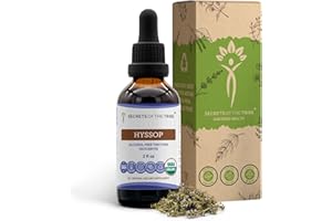 SECRETS OF THE TRIBE Hyssop USDA Organic | Alcohol-Free Extract, High-Potency Herbal Drops | Made from 100% Certified Organic Hyssop (Hyssopus officinalis) Dried Herb (2 oz)