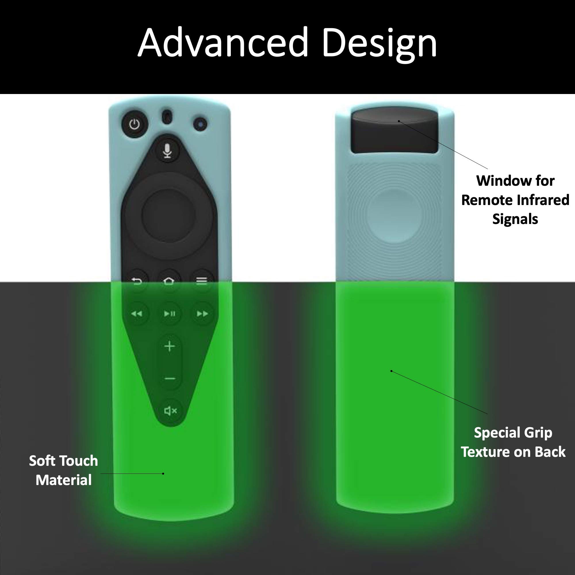 Mission Remote Case for The All-New Fire TV Voice Remote (2018 Version for Fire TV Stick 4K and Fire TV Cube) (Super Glow)