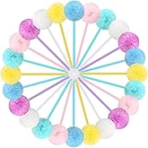 Epakh 36 Pcs Pompom Ballpoint Pen Fluffy Ball Cute Kawaii Plush Fuzzy Pen Black Gel Ink Macaron Color Ballpoint Pompom Gift for Office Women Coworkers, 6 Colors