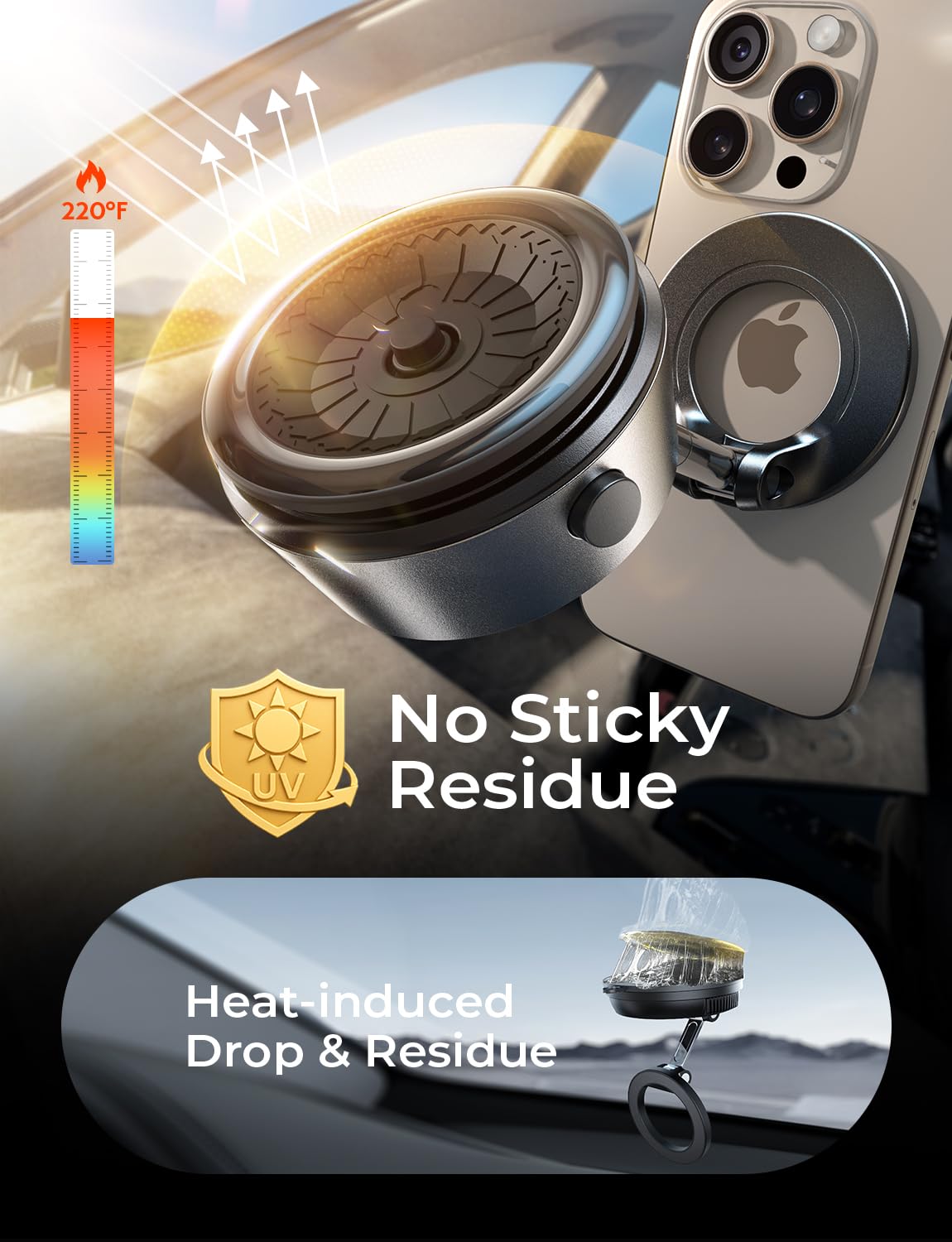LISEN for iPhone 17 Pro Max Vacuum Magnetic Phone Holder 360 Adjustable Electric Content Creator SuctionPro Phone Holder MagSafe Suction Cup Car Phone Mount fit Video Recording for iPhone 16 15 14 13