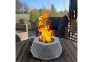 BABIEDTOYG Tabletop Fire Pit, Smokeless Portable Indoor or Outdoor Firepit，Rectangle Table Top Fire Pit for Smores or Outside Patio Decor，Bioethanol Concrete Small Mini Fire Pit，Tabletop Fireplace