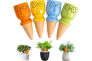 Terra Cotta Watering Spikes, 4Pcs Terracotta Watering Spikes, 140ml Continuous Moisture Self, Slow Release for Plants, Indoor