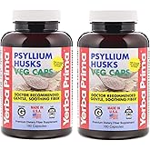 Yerba Prima Psyllium Husks Fiber Veg Caps - 180 (Pack of 2)