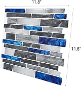Art3d 10 Sheets Marble Peel Stick Backsplash Tiles 30x30cm Kitchen Bathroom Wall view 3