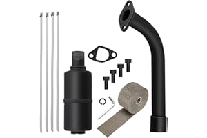 SGDLCAO Exhaust Muffler Silencer Pipe with Heat Exhaust Wrap for Predator 212 Performance Parts for Predator 196cc 224cc 200cc 6.5HP Honda GX160 GX200 Engine Coleman CT200u BT200X Go Kart Mini Bike Exhaust