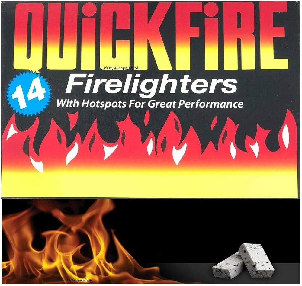 Quickfire Fire Lighters Pack of 42 - BBQ Coal Wood Burner Hotspots