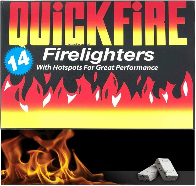 Quickfire Fire Lighters Pack of 42 - BBQ Coal Wood Burner Hotspots