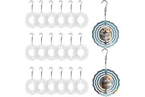 20 Pack 3 Inch Sublimation Wind Spinner Blanks Aluminum Wind Spinners Sublimation Blanks 3 Inch for Indoor and Outdoor Orname