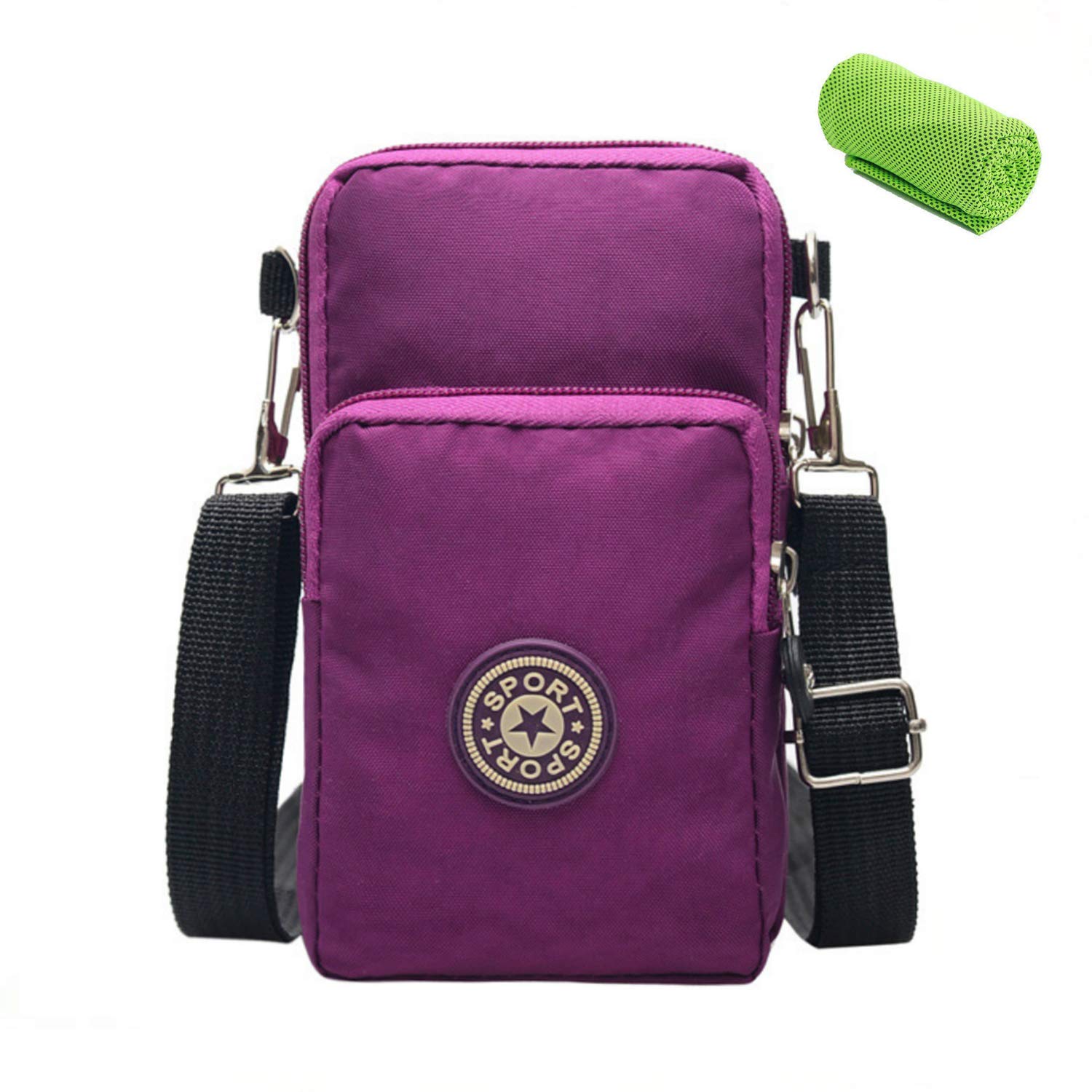 CYchen Multifunction Women Ladies Girls Waterproof Nylon Wrist Purse Small Crossbody Shoulder Bag Outdoor Travel Cell Phone Pouch Holder Mini Wallet key Handbag Armband Case for iPhone Samsung