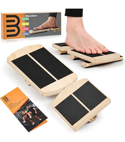 Balance Board Fußtrainer Aus Massivem Hartholz – Einstellbarer Neigungswinkel – Für Gleichgewicht, Rehabilitation & Fußstärkung – Inklusive Trainingsvorschläge