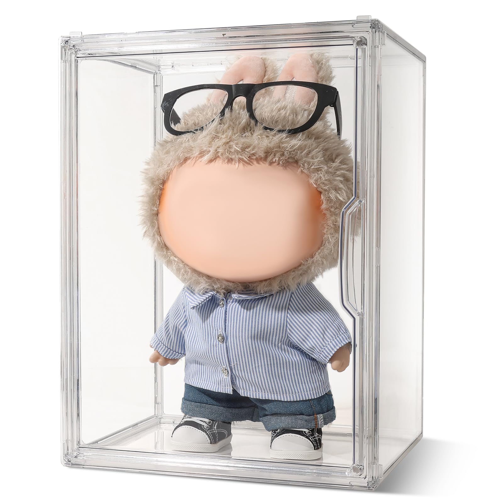 Photo 1 of Display Case Compatible with Labubu 15.75 inches Height, Acrylic Clear Display Box Shelf for POP MART Labubu Doll, 1 Pack