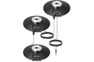 ECS WordForum 3.5mm TRRS 4 Pole Stereo Speaker Output Jack - Includes Two (2) WordForm 3.5mm TRS Stereo 360° Omnidirectional Conference Microphones - Recordings for Meetings