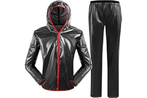 HUIOP Waterproof Raincoat Pants Set Women Men Reflective Waterproof Hooded Suit for Cycling Riding Camping,Cycling Rain Jacke