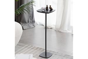 YOPENG Pedestal Side Table, Small Drink Tables Pedestal Stand, Black Square Mini End Table, Cocktail Martini Coffee Tables, Tiny Side Table for Living Room,Small Spaces,Sofa,Couch