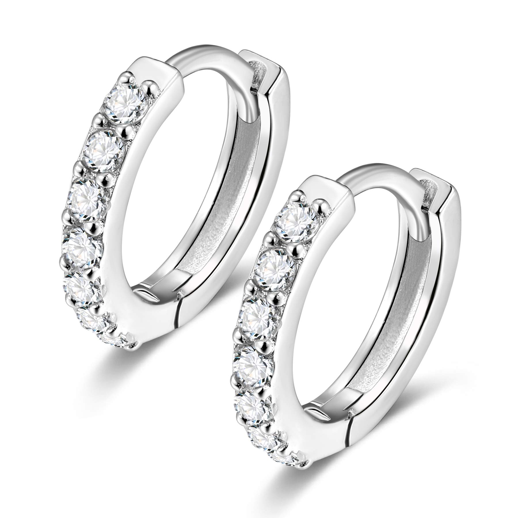 Top Upper Ear Cartilage Earrings Hoops Hinged Clicker 925 Sterling Silver Small Tiny Huggie Hooped Earrings Sleeper 9mm