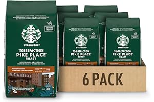 Starbucks Pike Place Ground Coffee, Medium Roast Coffee, 100% Ground Arabica Beans - 340g Bags (Pack of 6, 2040g)
